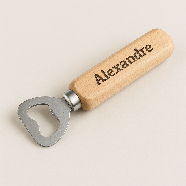 Décapsuleur en bois personnalisé